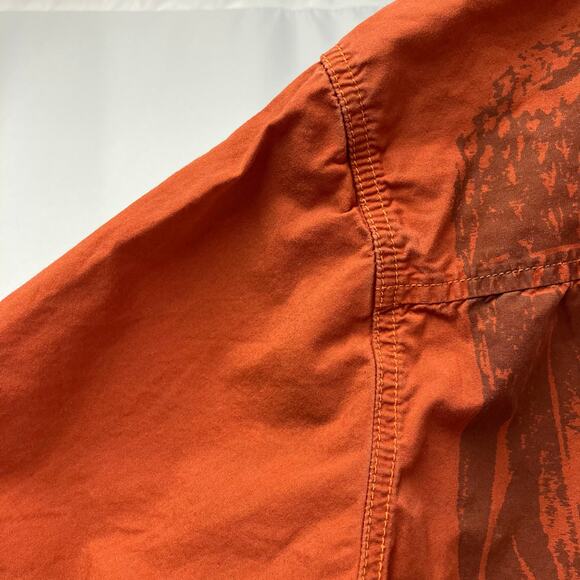 Harley Davidson Men's Holdout Shirt Large Orange Logo short sleeve button Up - Picture 3 of 15